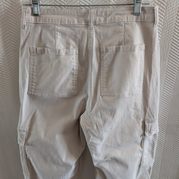 Hollister Ultra High Dad Pant Cargo Pants Cream Sive 29R Cotton Utility - Picture 9 of 13